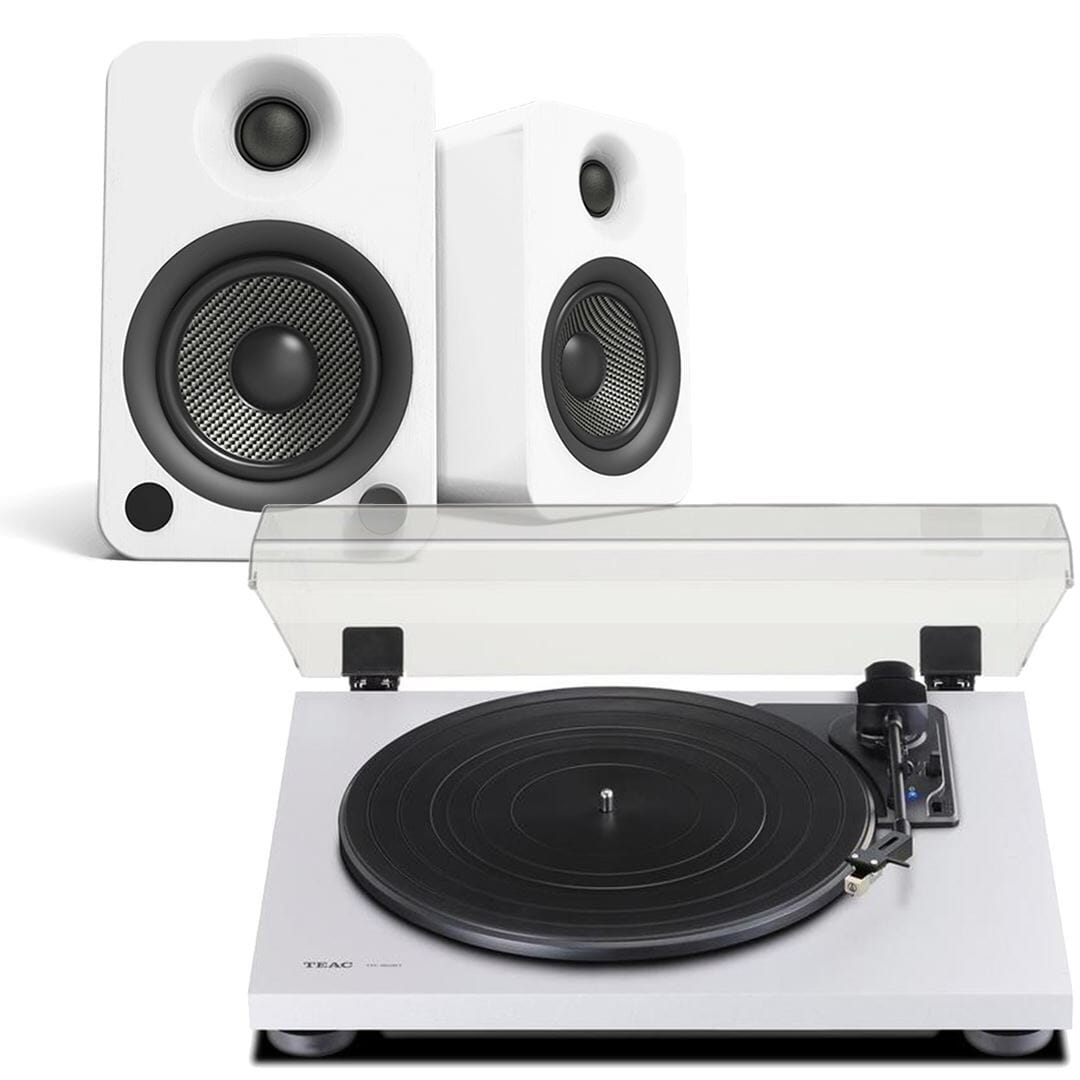 Kanto Audio YU4 Bluetooth Speaker & TEAC TN-180BT Turntable & Speaker Bundle Turntable Bundles TEAC White White