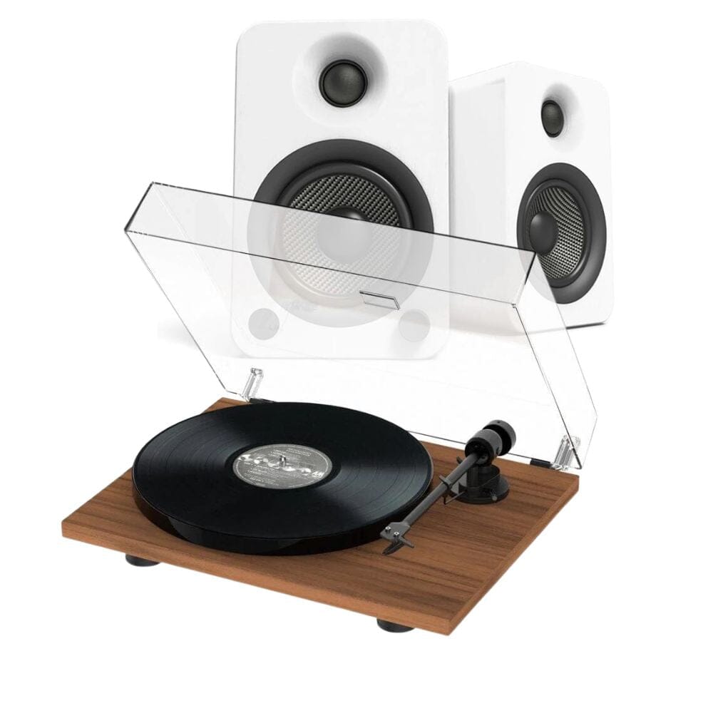 Kanto Audio YU6 & Pro-Ject E1 Phono Turntable & Speaker Bundle Turntable Bundles Kanto Audio White Standard Walnut