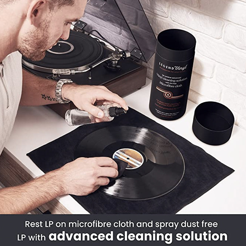 Legend Vinyl Cleaning Solution & Microfibre Cloth Turntable Accessories Legend Vinyl