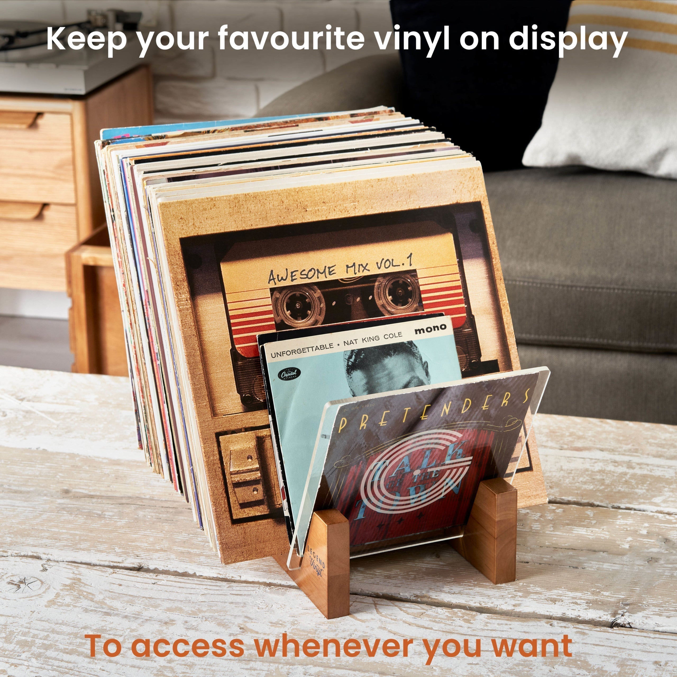 Legend Vinyl LP Storage Stand with Acrylic Ends Turntable Accessories Legend Vinyl