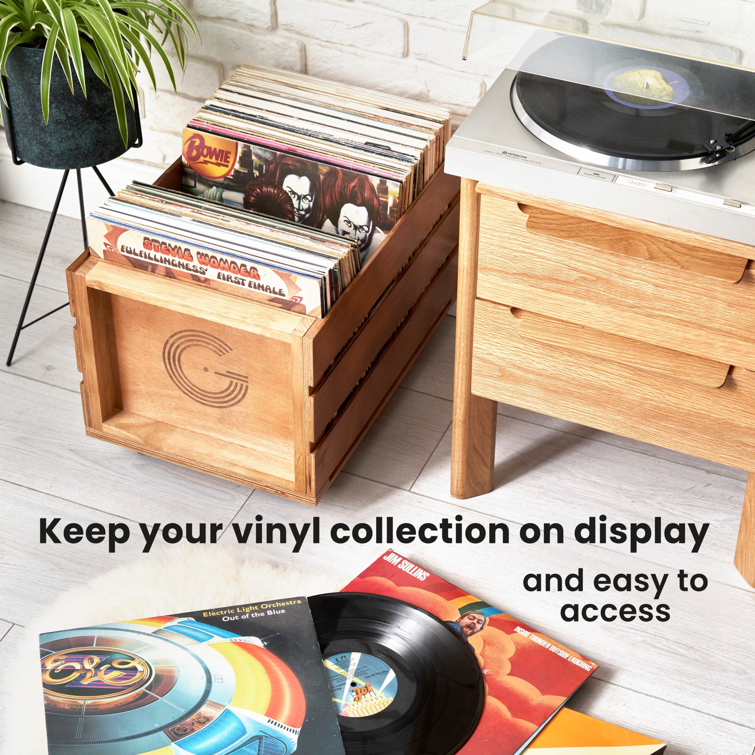 Legend Vinyl LP Wooden Storage Crate Turntable Accessories Legend Vinyl