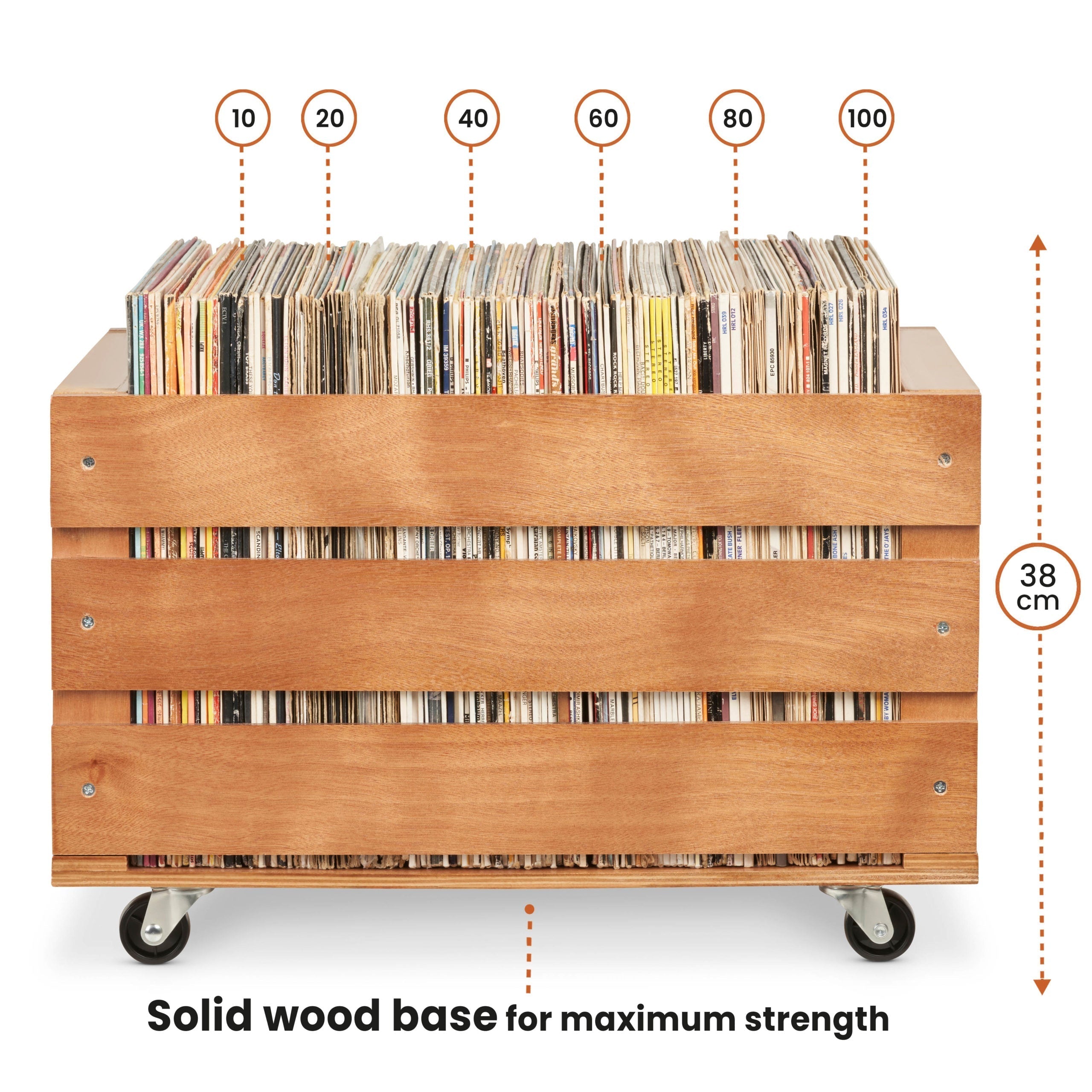 Legend Vinyl LP Wooden Storage Crate Turntable Accessories Legend Vinyl
