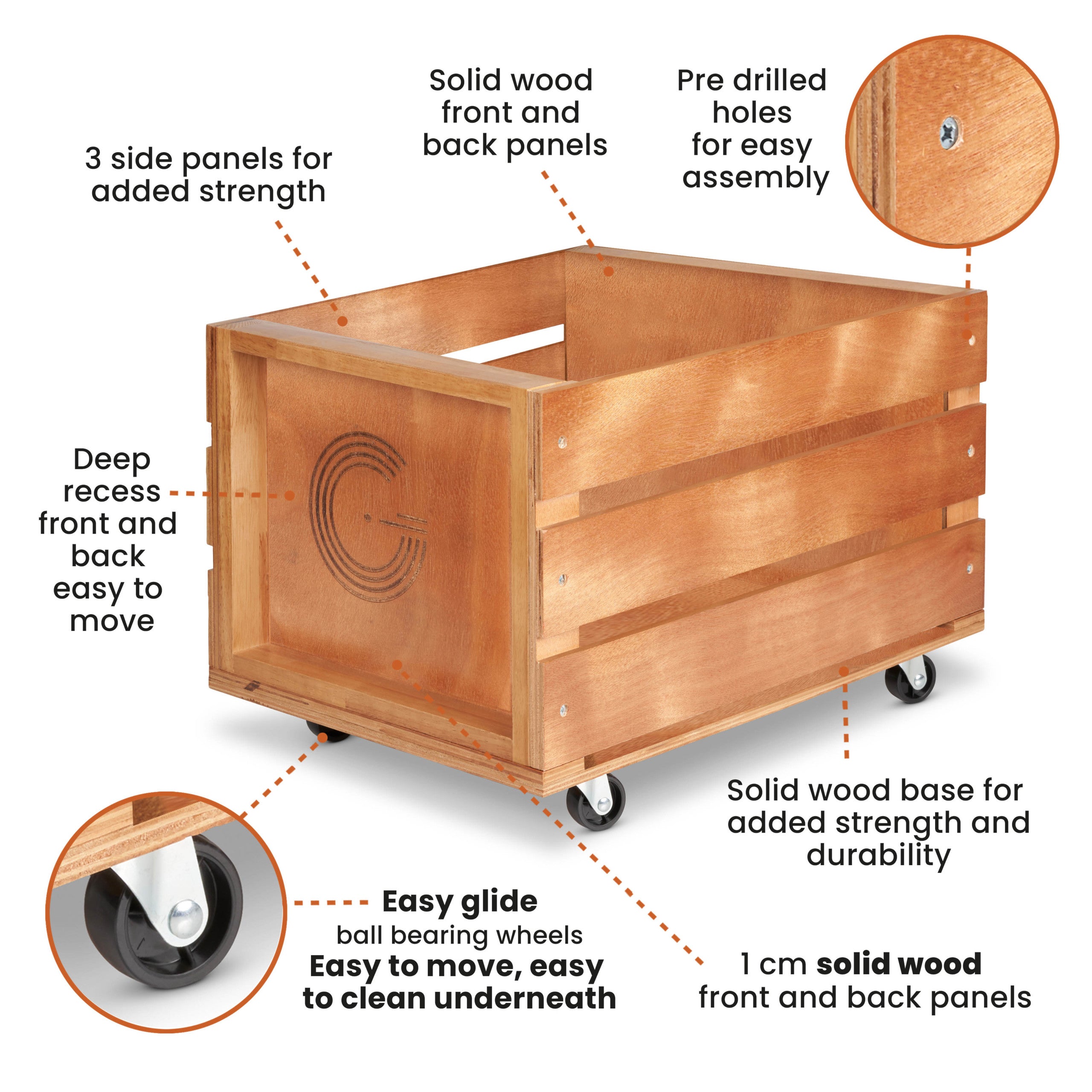 Legend Vinyl LP Wooden Storage Crate Turntable Accessories Legend Vinyl