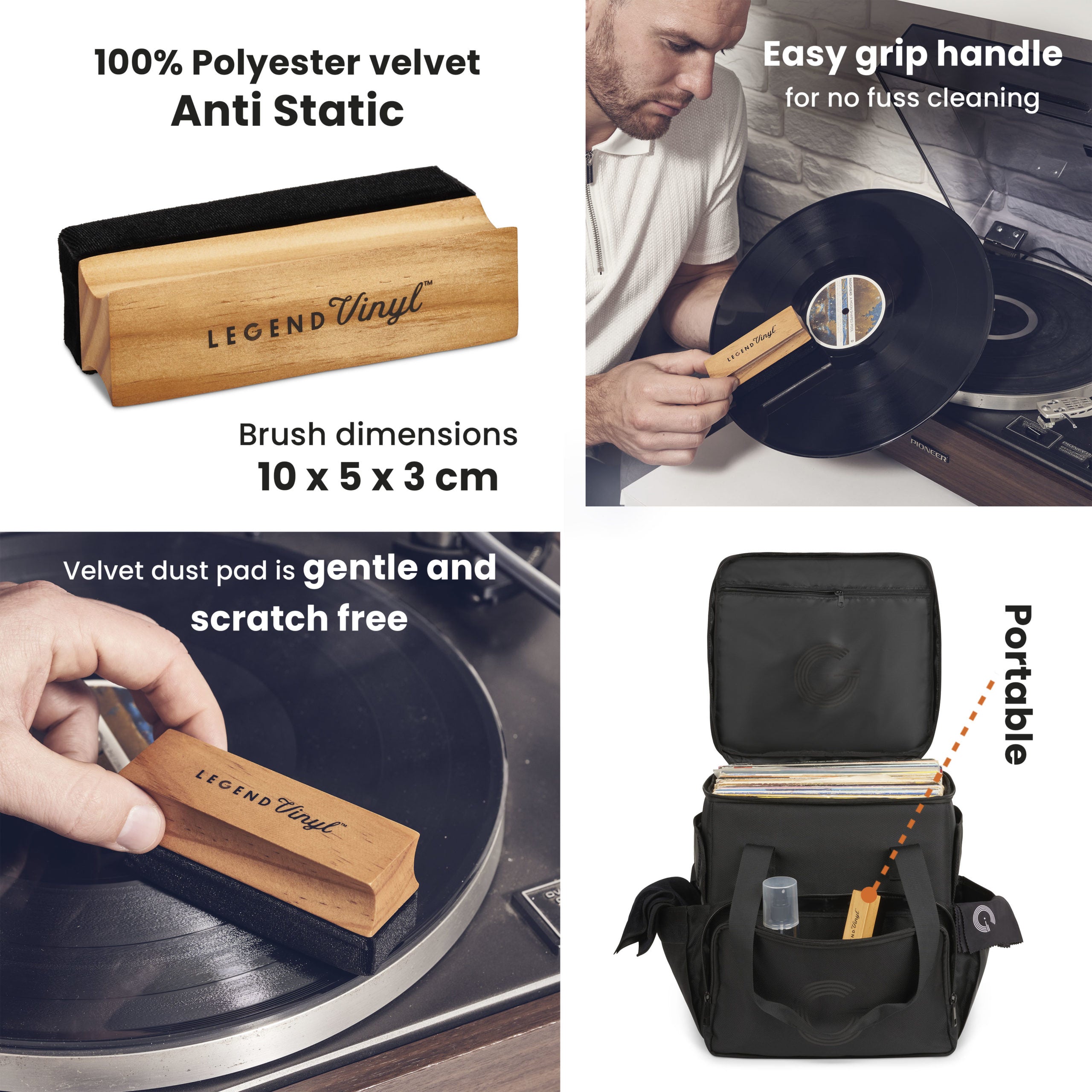 Legend Vinyl Velvet Dust Brush Turntable Accessories Legend Vinyl