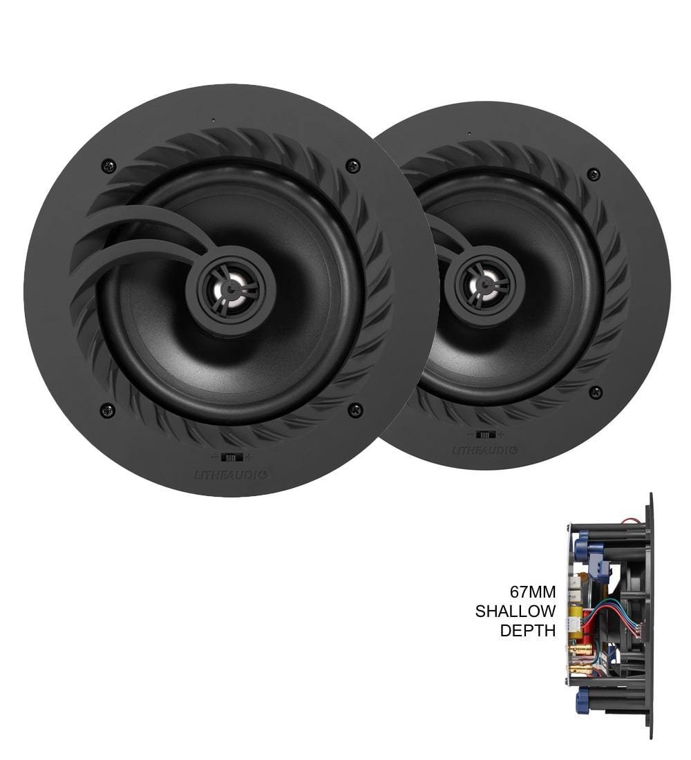 Lithe Audio 6.5" Low Profile - Passive Ceiling Speaker (Pair) Custom Install Speakers Lithe Audio