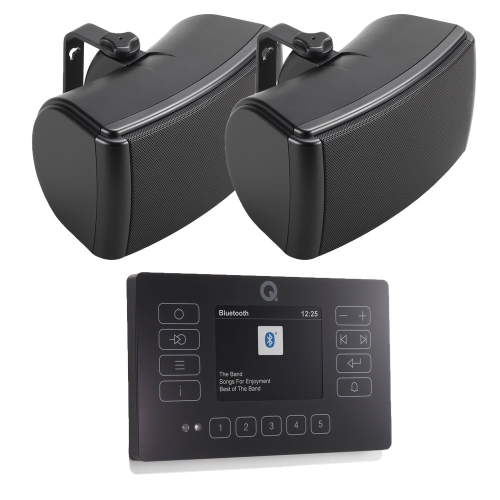 Q Acoustics E120 Outdoor Speaker HiFi System with Bluetooth/DAB+/FM Outdoor Speaker Systems Q Acoustics Black Black