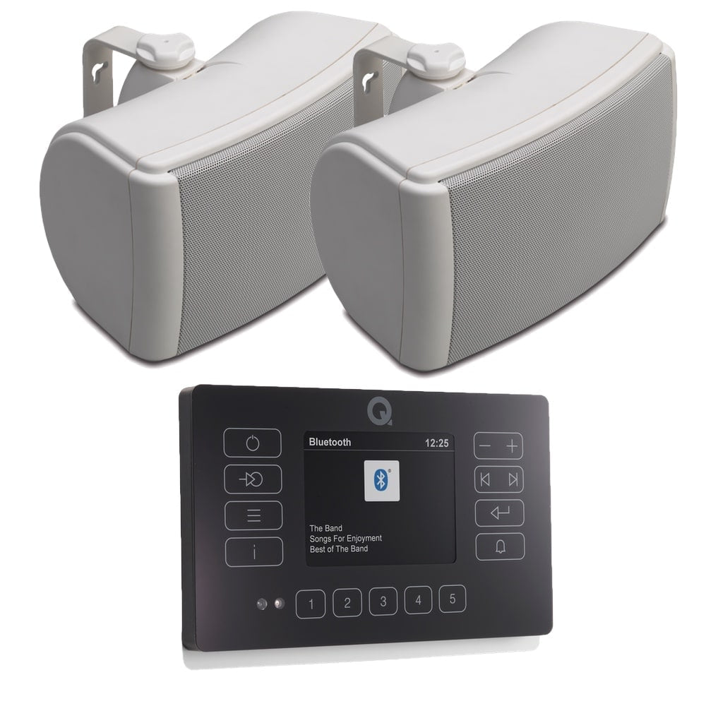 Q Acoustics E120 Outdoor Speaker HiFi System with Bluetooth/DAB+/FM Outdoor Speaker Systems Q Acoustics Black White