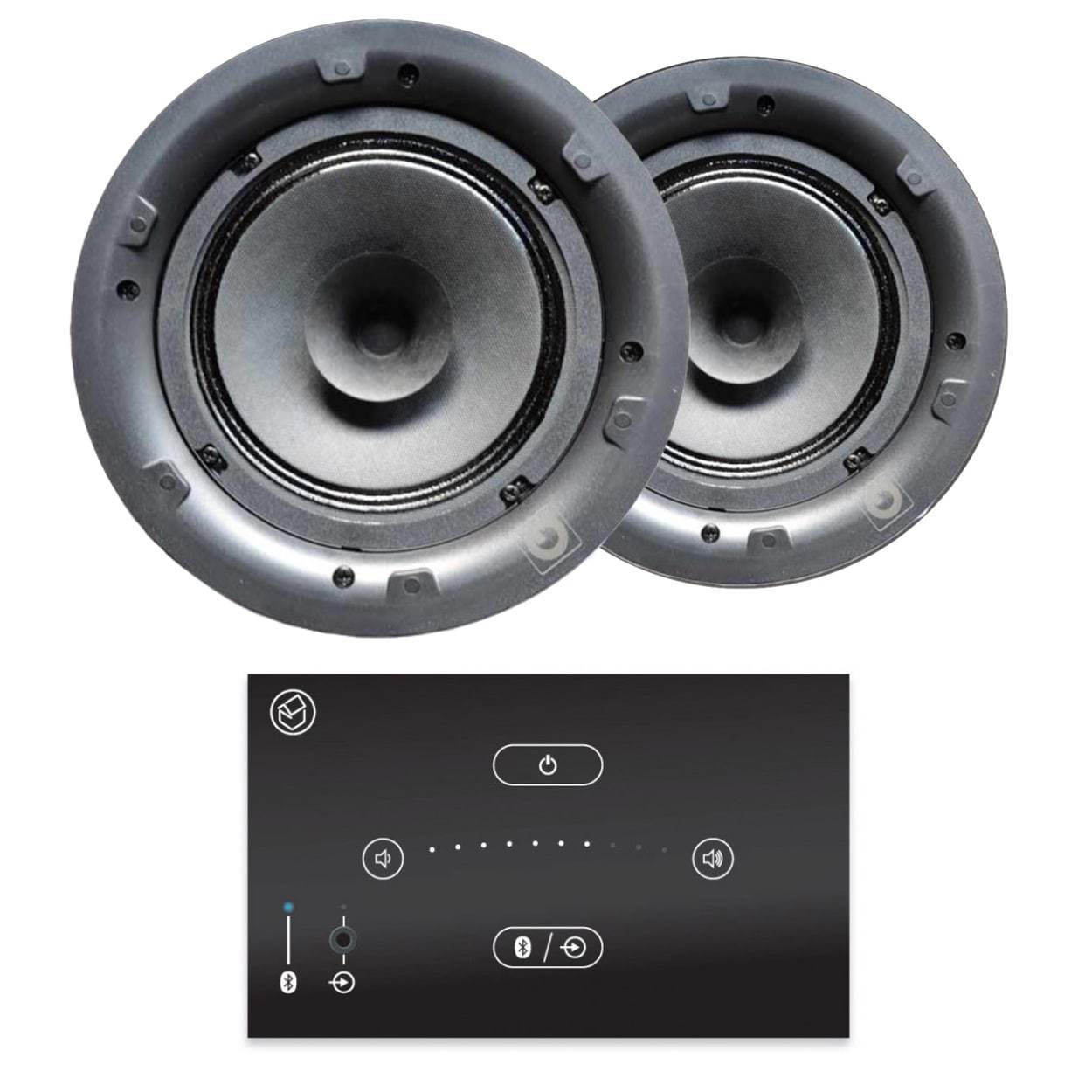 Systemline E50 6.5" Bluetooth Ceiling Speaker System - Gloss Black Two Pairs Of Speakers Ceiling Speaker Systems Systemline