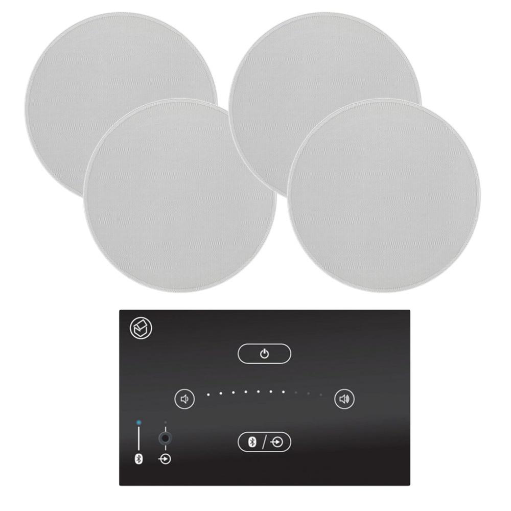 Systemline E50 6.5" Bluetooth Ceiling Speaker System - Gloss Black Two Pairs Of Speakers Ceiling Speaker Systems Systemline