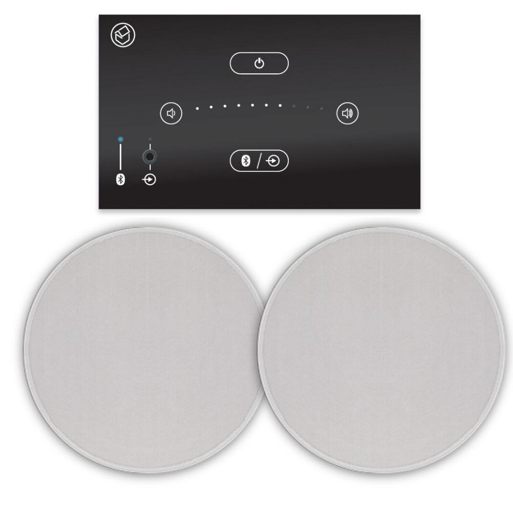 Systemline E50 6.5" Bluetooth Ceiling Speaker System - Gloss Black Two Pairs Of Speakers Ceiling Speaker Systems Systemline