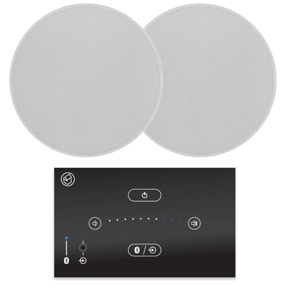 Systemline E50 6.5" Bluetooth Ceiling Speaker System - Gloss Black Two Pairs Of Speakers Ceiling Speaker Systems Systemline