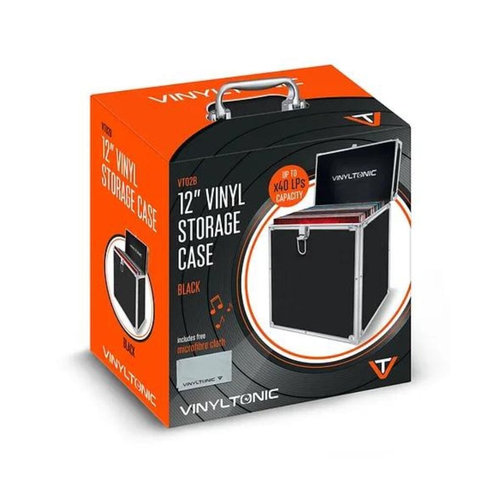 Vinyl Tonic 12" Vinyl Record Storage Case + FREE Record Cloth Turntable Accessories Vinyl Tonic