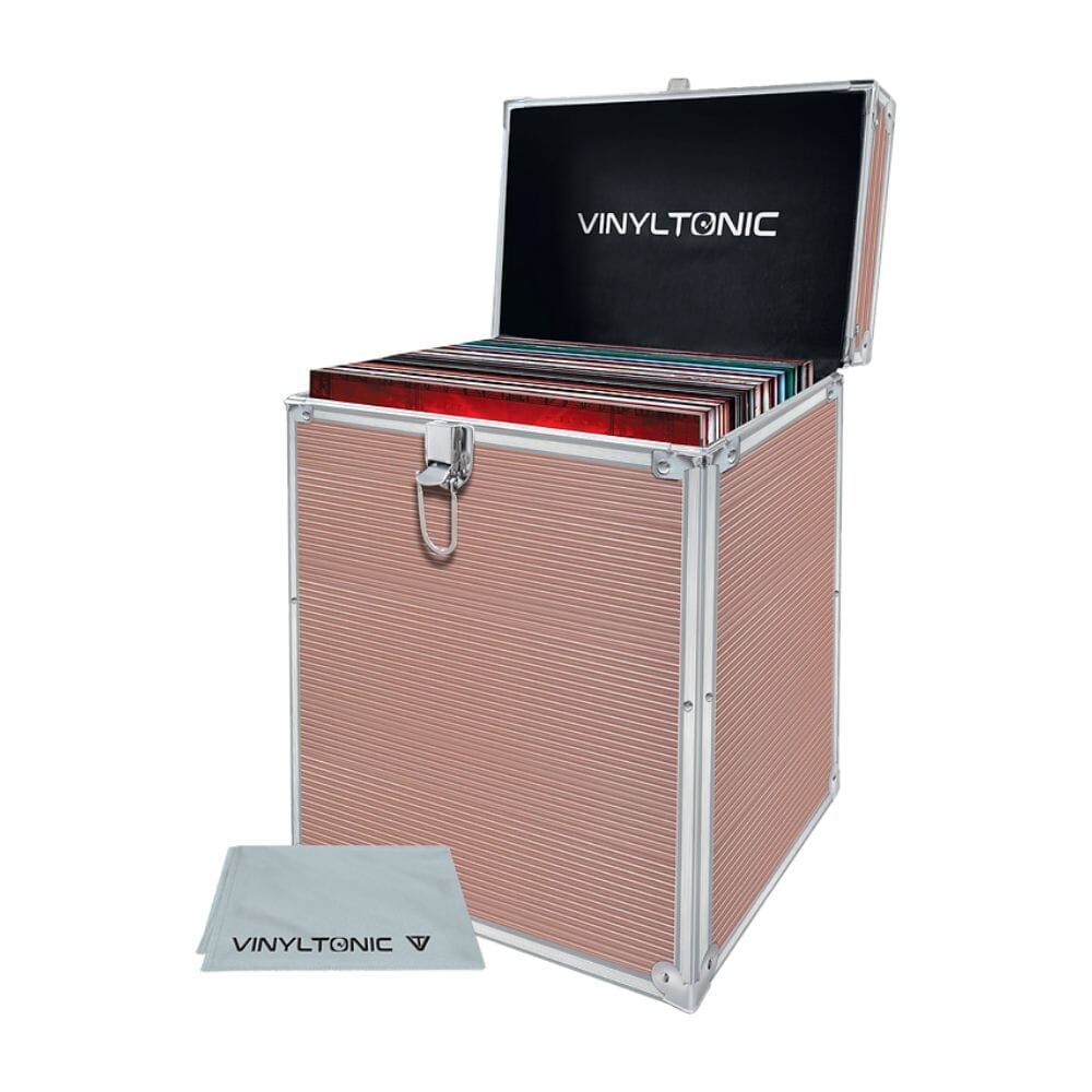 Vinyl Tonic 12" Vinyl Record Storage Case + FREE Record Cloth Turntable Accessories Vinyl Tonic Rose Gold