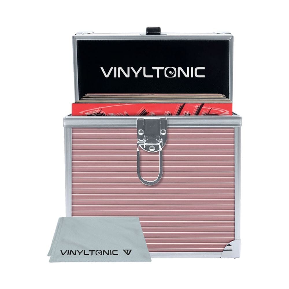 Vinyl Tonic 7" Vinyl Storage Case + FREE Record Cloth Turntable Accessories Vinyl Tonic Rose Gold