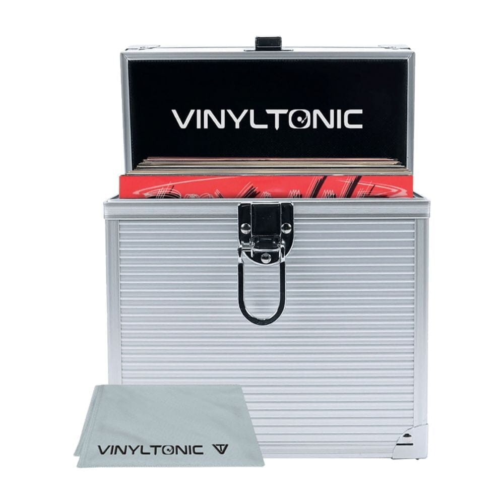 Vinyl Tonic 7" Vinyl Storage Case + FREE Record Cloth Turntable Accessories Vinyl Tonic Silver