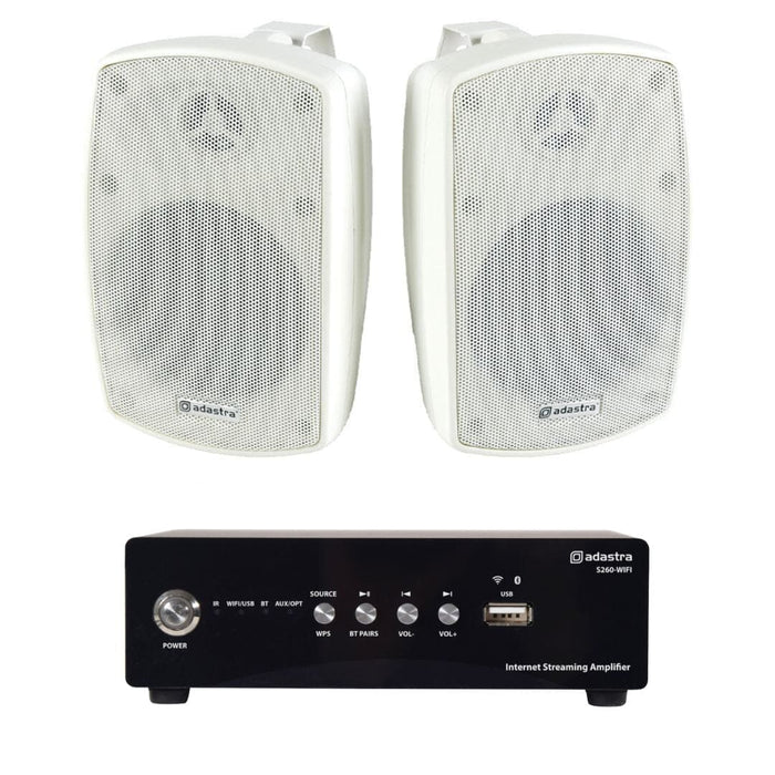 Adastra S260 WiFi & Bluetooth 4" Outdoor Speaker System Outdoor Speaker Systems Adastra One Pair White 