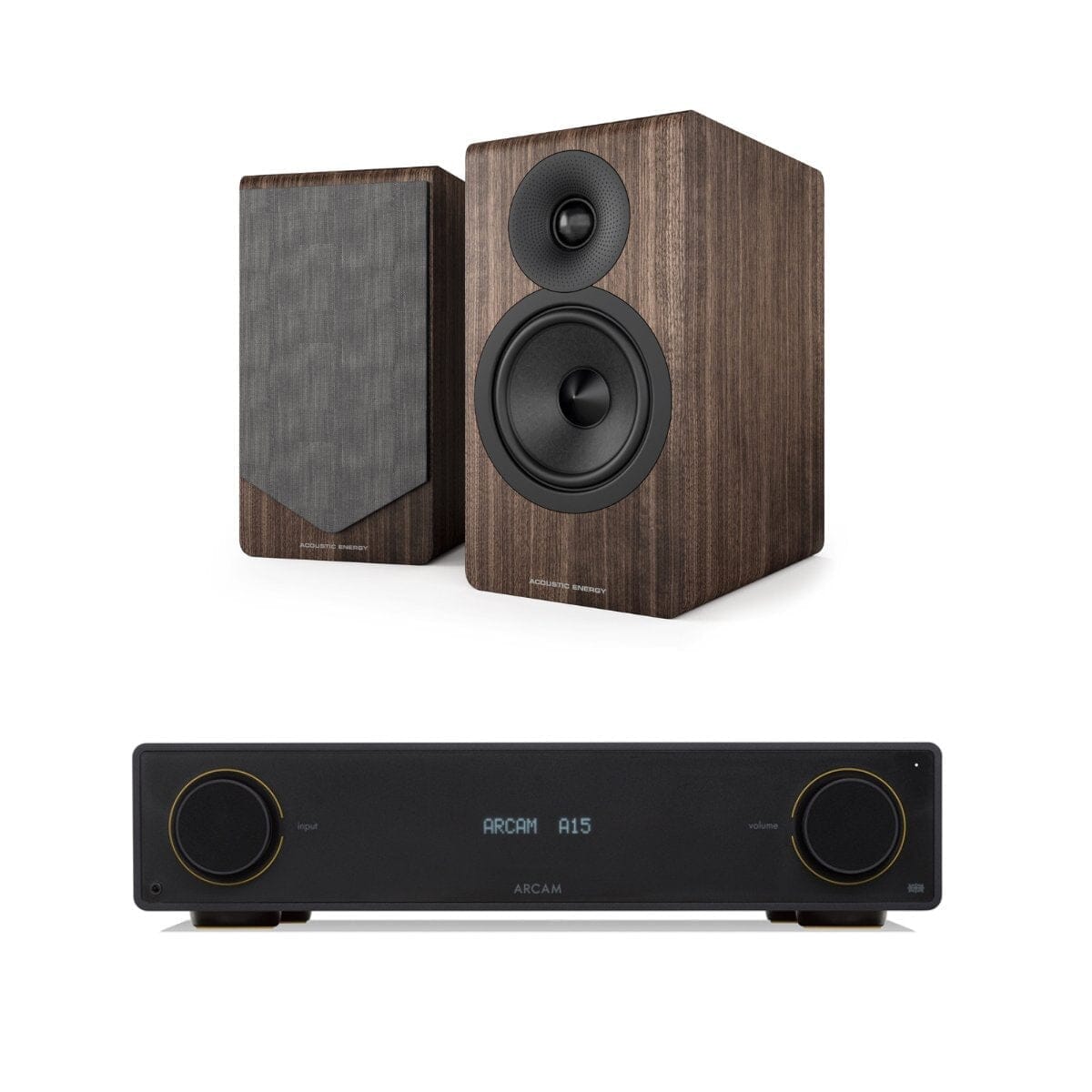 Arcam Radia Amplifier + Acoustic Energy AE300² Bookshelf Speakers HiFi Systems Arcam A15 Walnut 