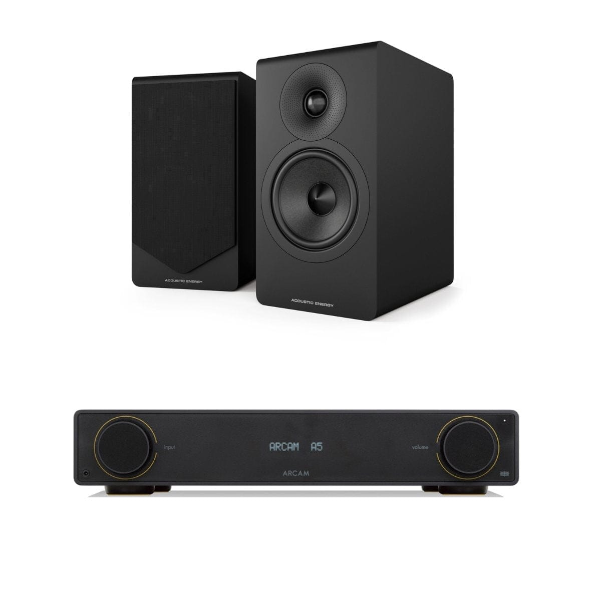 Arcam Radia Amplifier + Acoustic Energy AE300² Bookshelf Speakers HiFi Systems Arcam A5 Matt Black 