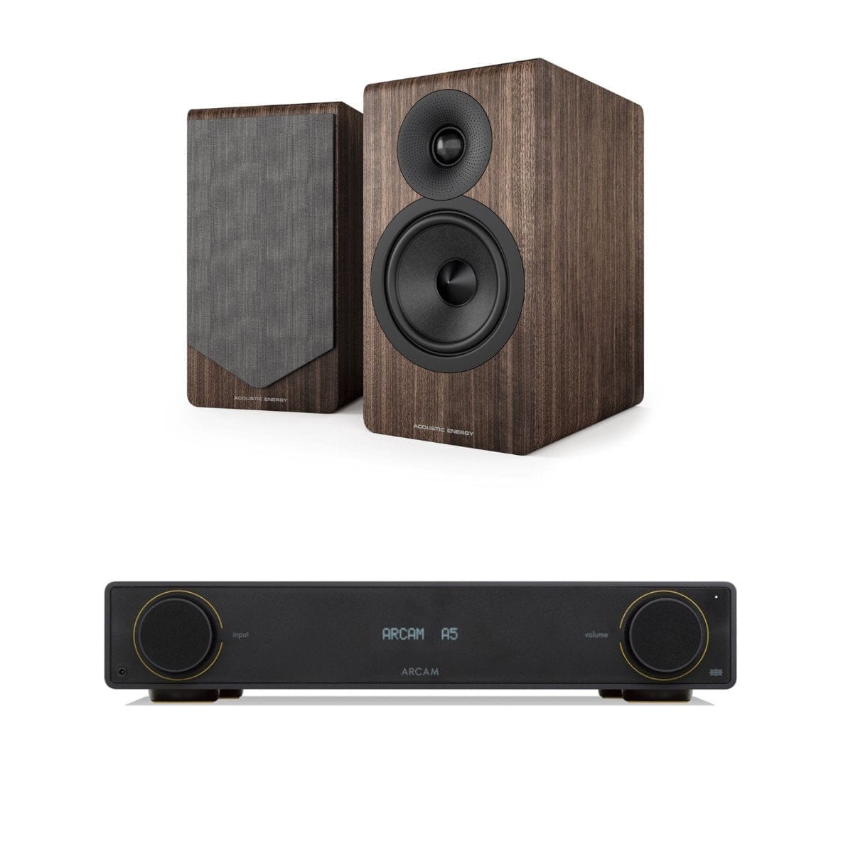 Arcam Radia Amplifier + Acoustic Energy AE300² Bookshelf Speakers HiFi Systems Arcam A5 Walnut 