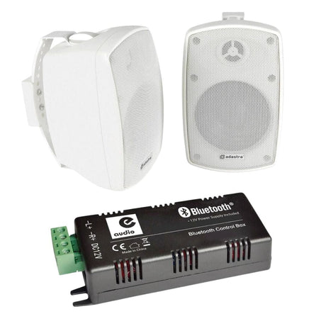 e-audio Bluetooth Amplifier + 4" Outdoor Speakers (Pair) Outdoor Speaker Systems e-audio White 
