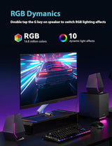 Edifier G1500 MAX 2.1 Computer Speakers System, 60W Hecate Gaming Speakers with Subwoofer Line Out, RGB Light, Bluetooth 5.3, USB, Type-C, 3.5mm AUX Input, Black PC Speakers Edifier 