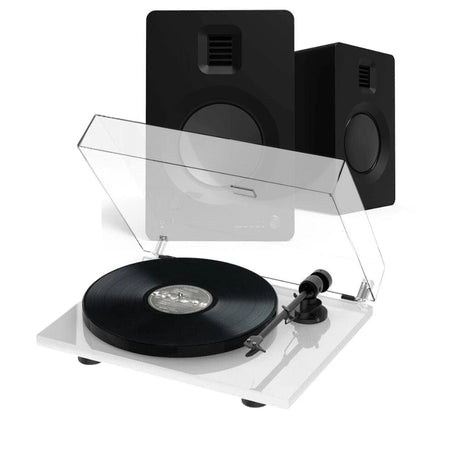 Kanto Audio KA-TUKMW & Pro-Ject E1 Turntable & Speaker Bundle Turntable Bundles Pro-Ject Black Standard White