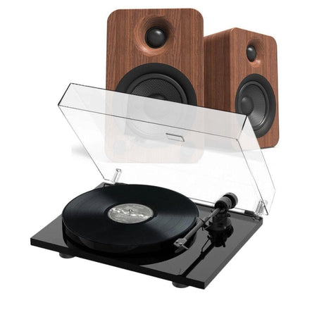 Kanto Audio YU4 & Pro-Ject E1 Turntable & Speaker Bundle Turntable Bundles Pro-Ject Walnut Standard Black