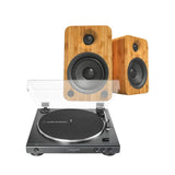 Kanto Audio YU6 & LP60X Fully Automatic Turntable with Active Bluetooth Bookshelf Speakers Turntable Bundles kanto STANDARD BAMBOO 