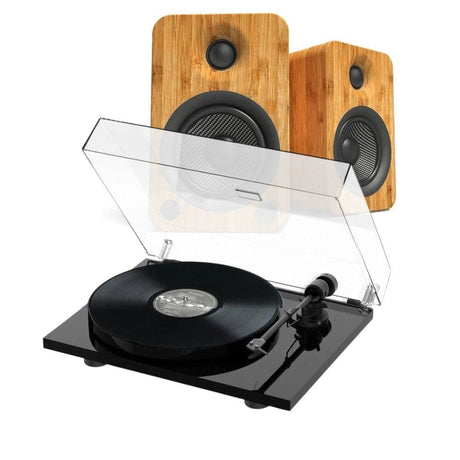 Kanto Audio YU6 & Pro-Ject E1 Turntable & Speaker Bundle Turntable Bundles Pro-Ject Bamboo Standard Black