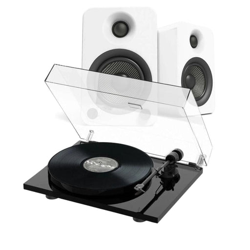 Kanto Audio YU6 & Pro-Ject E1 Turntable & Speaker Bundle Turntable Bundles Pro-Ject Black Standard + Bluetooth White