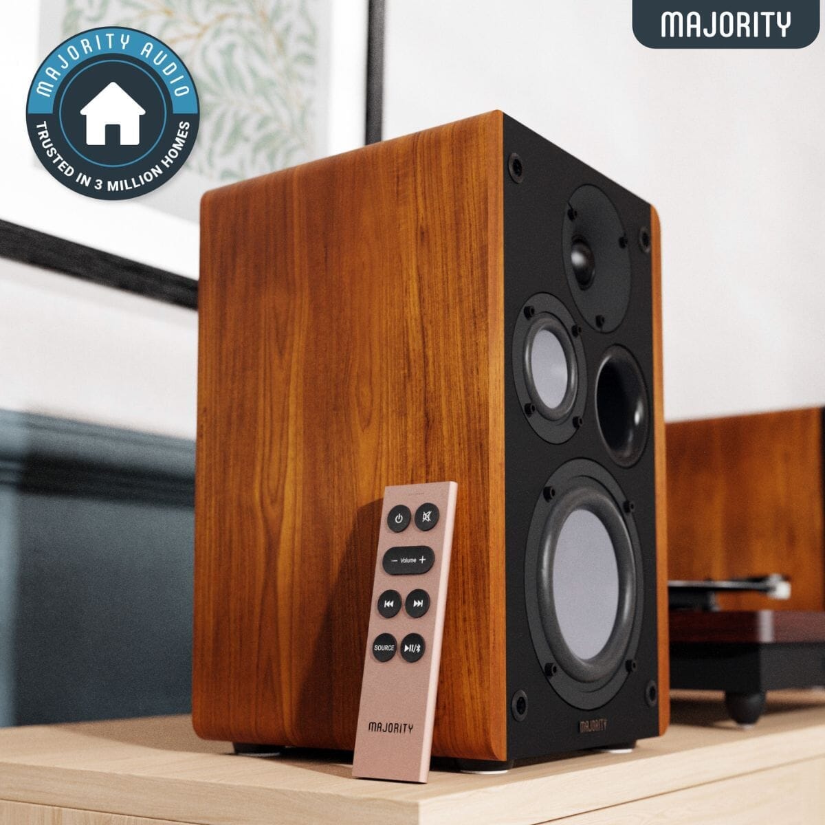 Majority D100 Active Bookshelf Speakers - Bluetooth, HDMI, USB - 100W Active Speakers Majority 