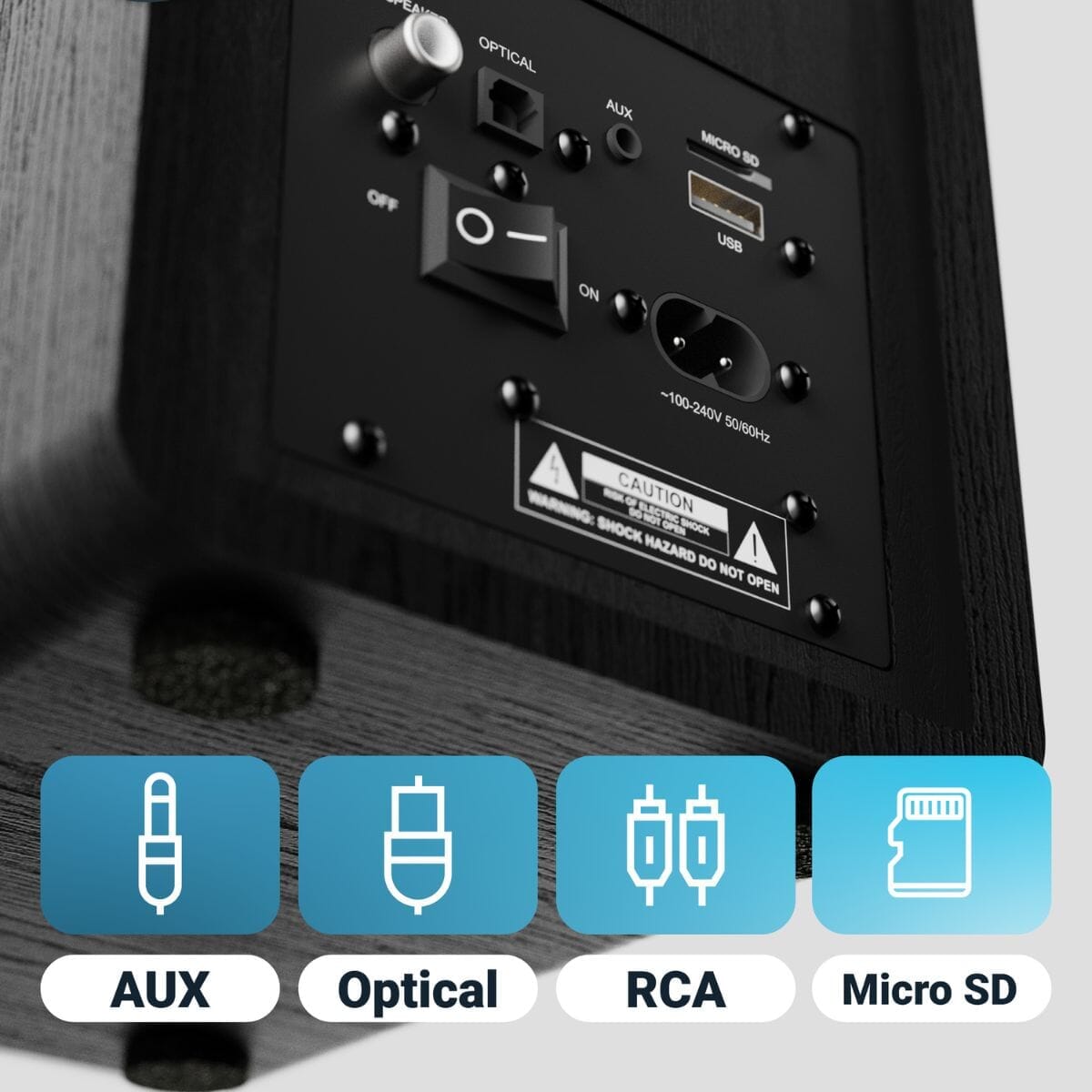 Majority D40 Active Bookshelf Speakers - Bluetooth & USB - 60W Active Speakers Majority 