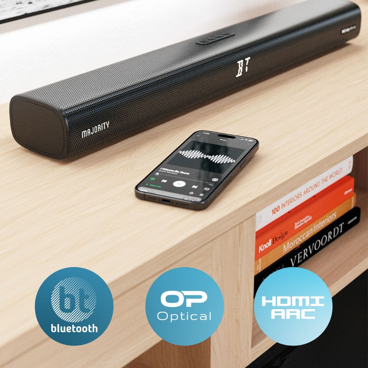 Majority Elias Dolby Atmos Soundbar - 160W - Bluetooth, HDMI Soundbars Majority 