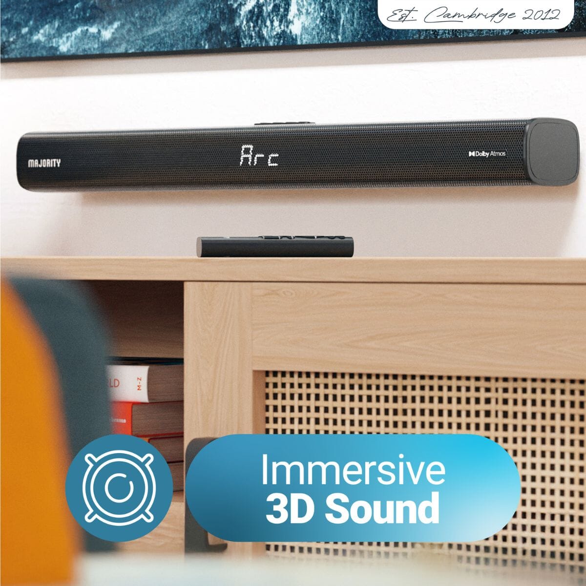 Majority Elias Dolby Atmos Soundbar - 160W - Bluetooth, HDMI Soundbars Majority 