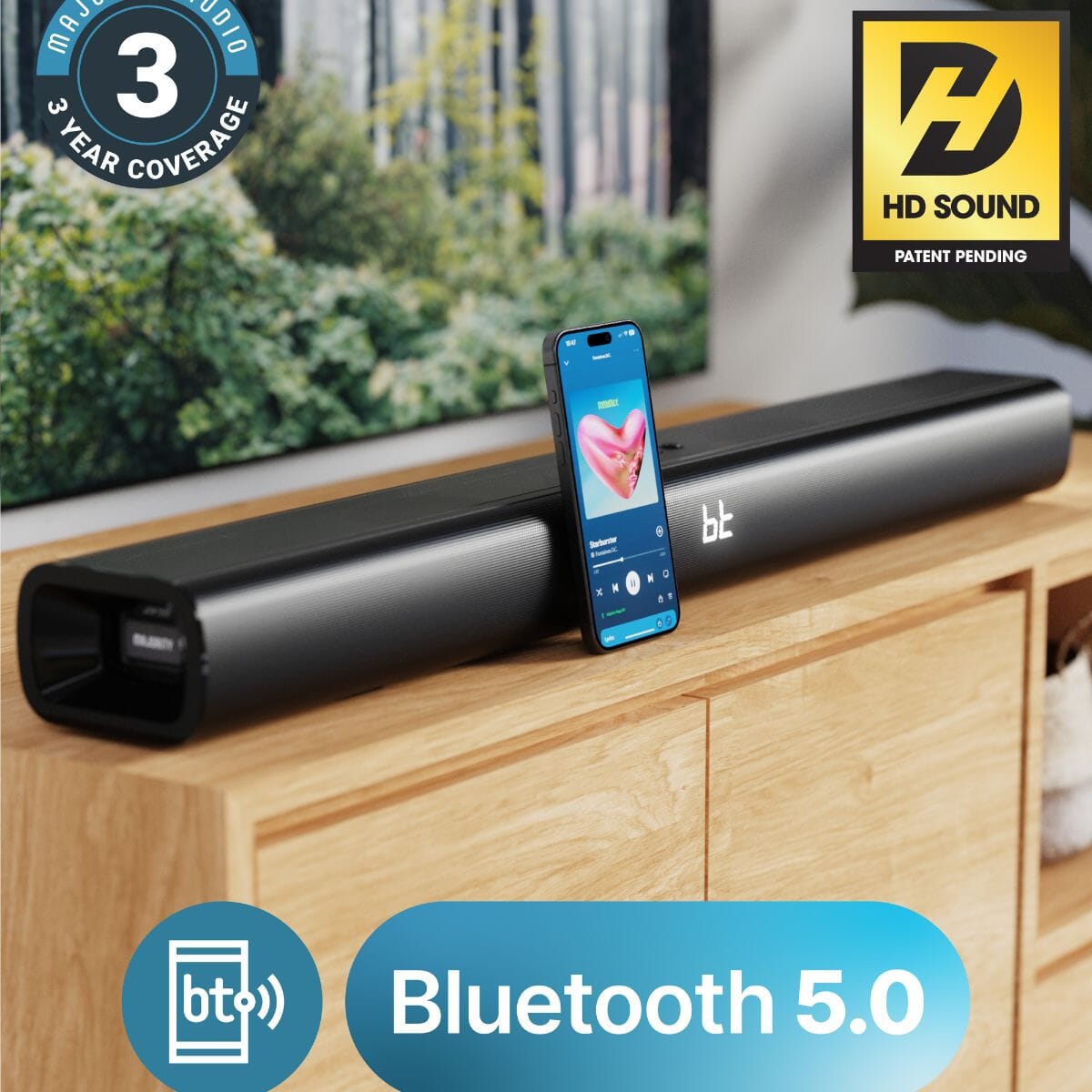 Majority Naga 80 2.1 Soundbar with Built-In Subwoofer - 140W - Bluetooth, HDMI Soundbars Majority 