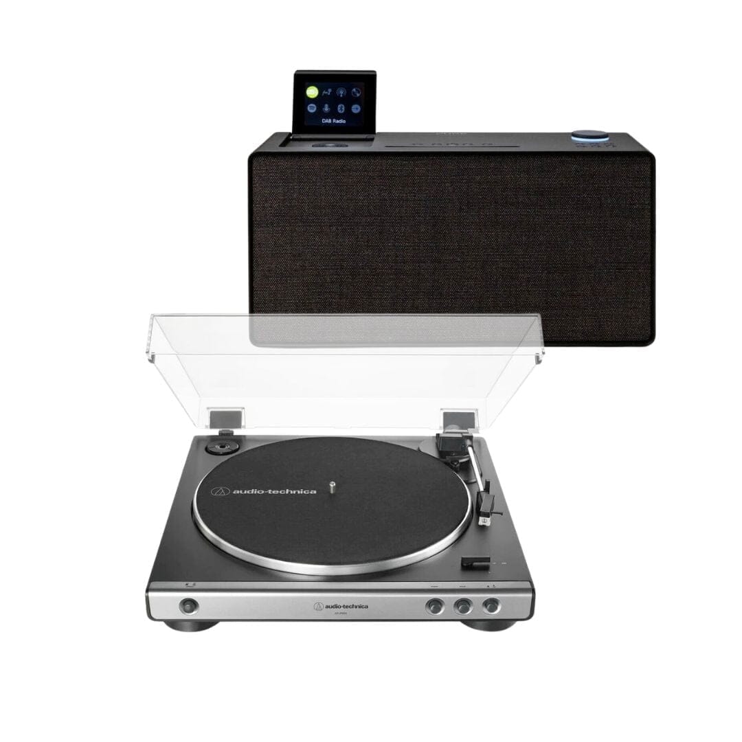 Pure Evoke-Home + Audio-Technica LP60X Turntable with Speakers Turntable Bundles PURE Black STANDARD + USB (LP60XUSB) 