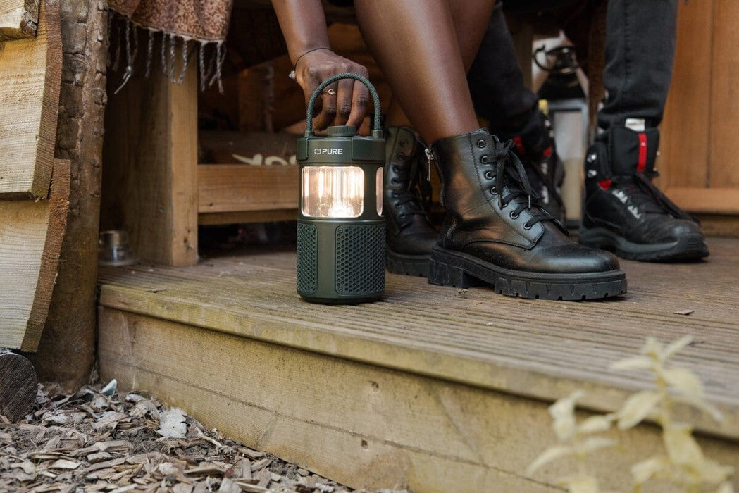 Pure Woodland Glow Waterproof Outdoor Speaker with LED Lamp Portable Speakers PURE 