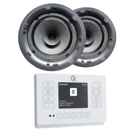 Q Acoustics E120 6.5" Ceiling Speaker HiFi System with Bluetooth/DAB+/FM In Ceiling Speaker Systems Q Acoustics White One Pair Standard