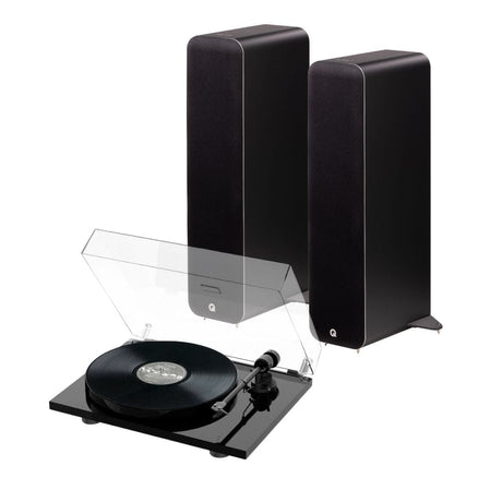Q Acoustics M40 Active Floorstanding Speakers + Pro-Ject E1 Phono Turntable Turntables Q Acoustics Black STANARD Black