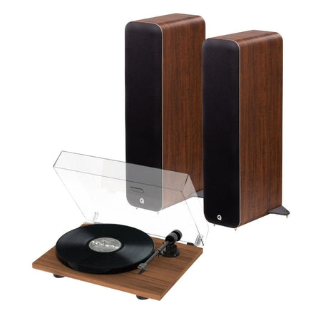 Q Acoustics M40 Active Floorstanding Speakers + Pro-Ject E1 Phono Turntable Turntables Q Acoustics Walnut STANARD Oak