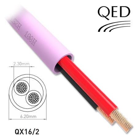 QED QX16/2 - 2 Core Speaker Cable - LSZH - Pink (300m) Cables QED 
