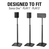 SANUS WSSA2 Adjustable Height Wireless Speaker Stand, designed for Sonos One SL, Play:1, Play:3 - Pair Speaker Brackets & Stands Sanus 