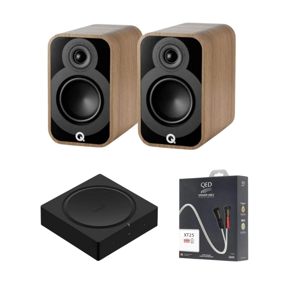 Sonos AMP + Q Acoustics 5010 Bookshelf 4.5" Speakers HiFi Systems Sonos Oak 
