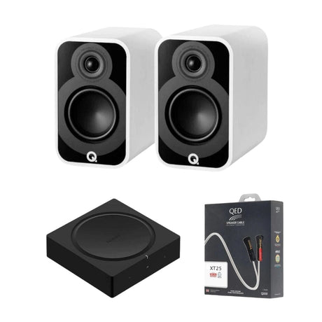 Sonos AMP + Q Acoustics 5010 Bookshelf 4.5" Speakers HiFi Systems Sonos White 