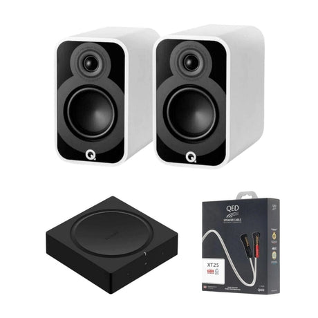 Sonos AMP + Q Acoustics 5020 Bookshelf 5" Speakers HiFi Systems Sonos White 