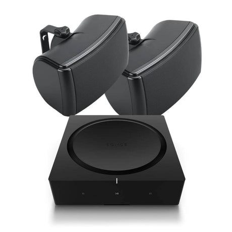 Sonos AMP with Q Acoustics 4.5" Outdoor Speakers (QI45EW) Outdoor Speaker Systems Sonos Black 