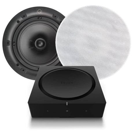 Sonos AMP with Q Acoustics 6.5" Ceiling Speakers (Qi65C) In Ceiling Speaker Systems Sonos One Pair 