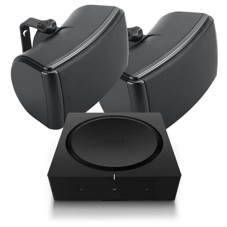 Sonos AMP with Q Acoustics 6.5" Outdoor Speakers (QI65EW) Outdoor Speaker Systems Sonos Black 