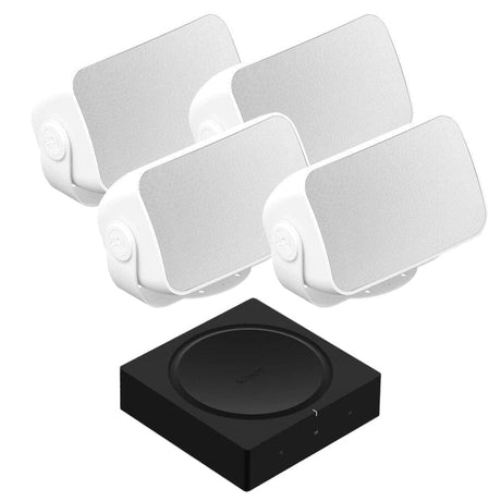 Sonos AMP with Sonos Outdoor Speakers Outdoor Speaker Systems Sonos Two Pairs 
