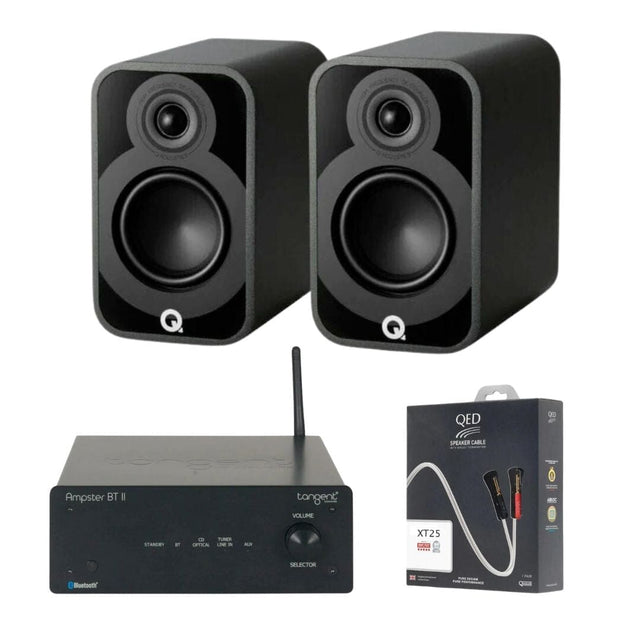 Tangent Bluetooth Ampster + Q Acoustics 5010 Bookshelf Speakers HiFi Systems Tangent Black 